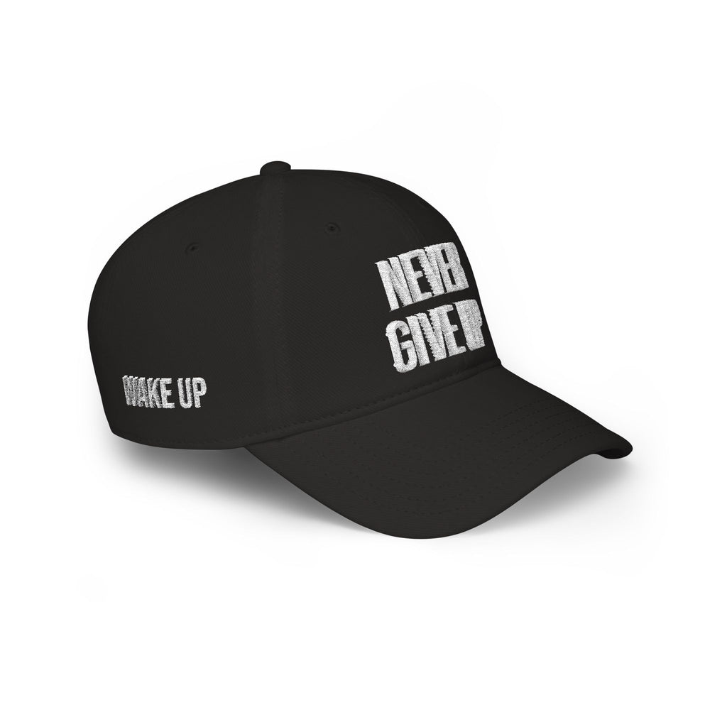 Never Give Up Baseball Cap – Motivational Low Profile Hat for Athletes & Everyday Wear - Embroidered