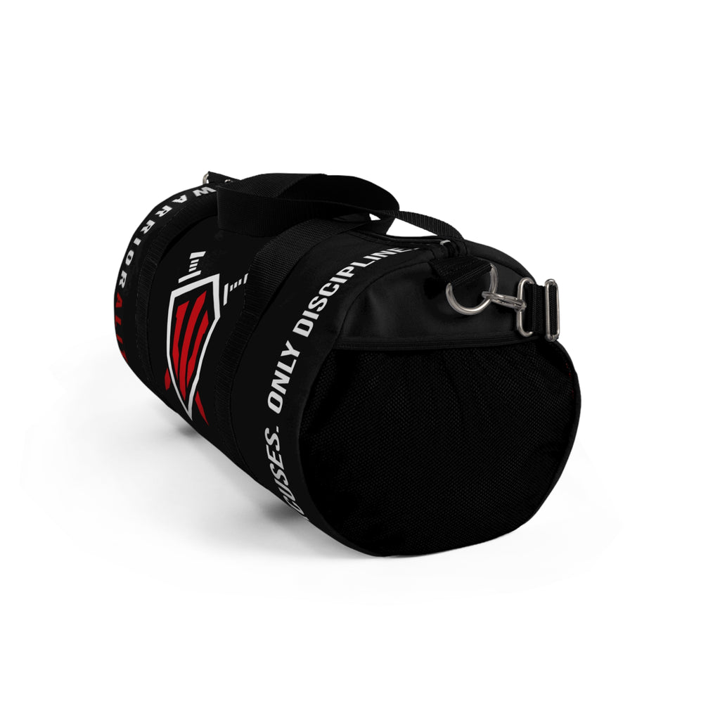 Warrior Shield Gym Duffel Bag – 'No Excuses, Only Discipline' Fitness Travel Bag