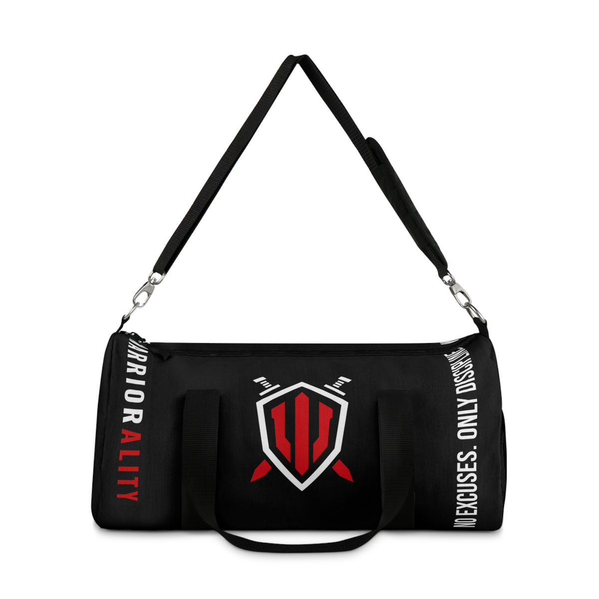 Warrior Shield Gym Duffel Bag – 'No Excuses, Only Discipline' Fitness Travel Bag