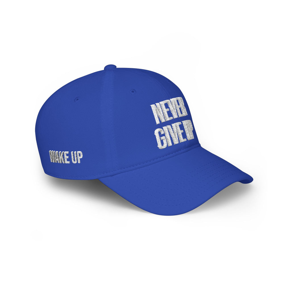 Never Give Up Baseball Cap – Motivational Low Profile Hat for Athletes & Everyday Wear - Embroidered