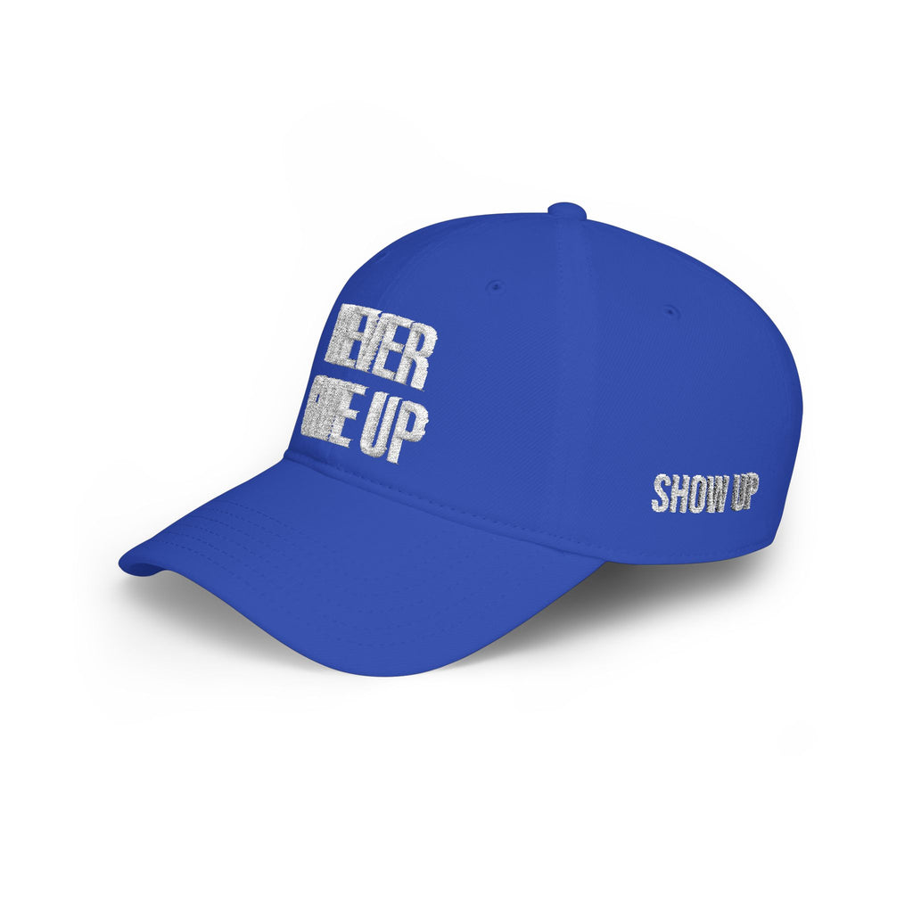 Never Give Up Baseball Cap – Motivational Low Profile Hat for Athletes & Everyday Wear - Embroidered