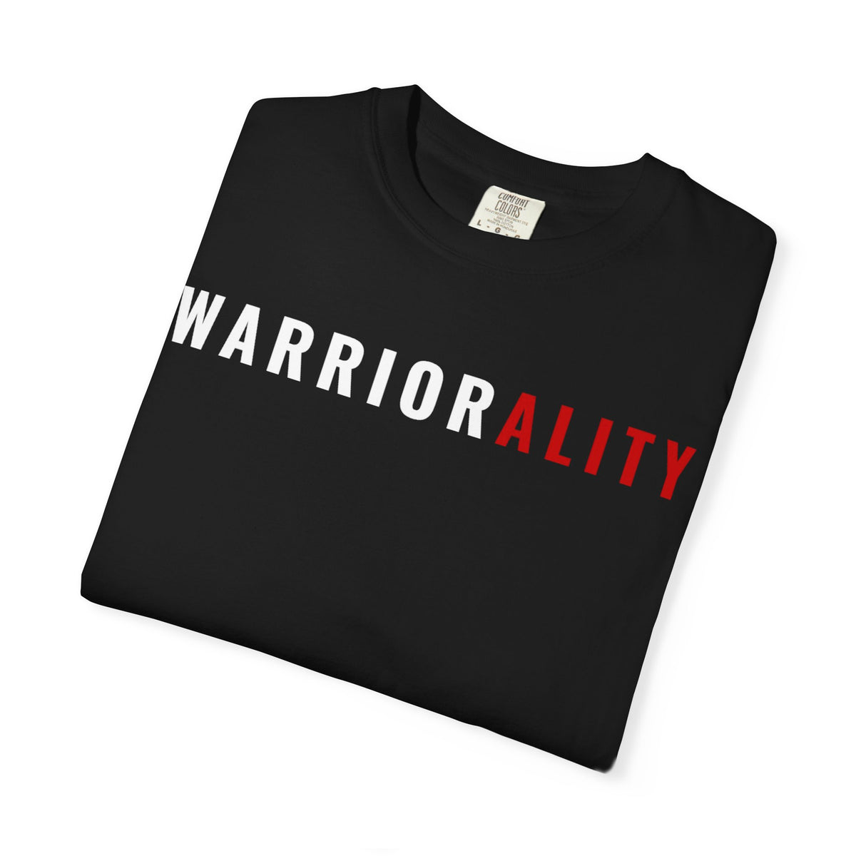 T-Shirt — "WARRIORALITY" Front / "Your Alarm Is A Call To Battle" Back - Motivational Gym Tee