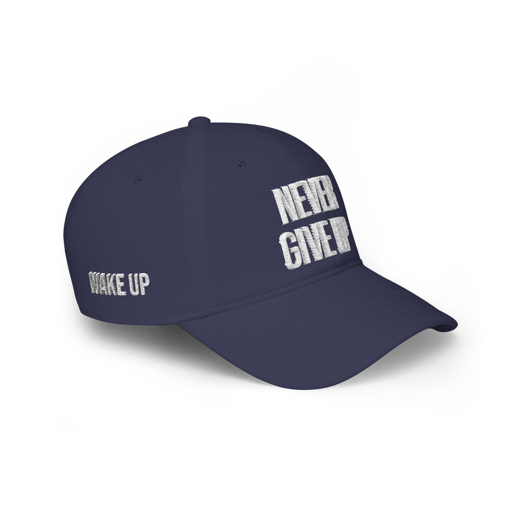 Never Give Up Baseball Cap – Motivational Low Profile Hat for Athletes & Everyday Wear - Embroidered