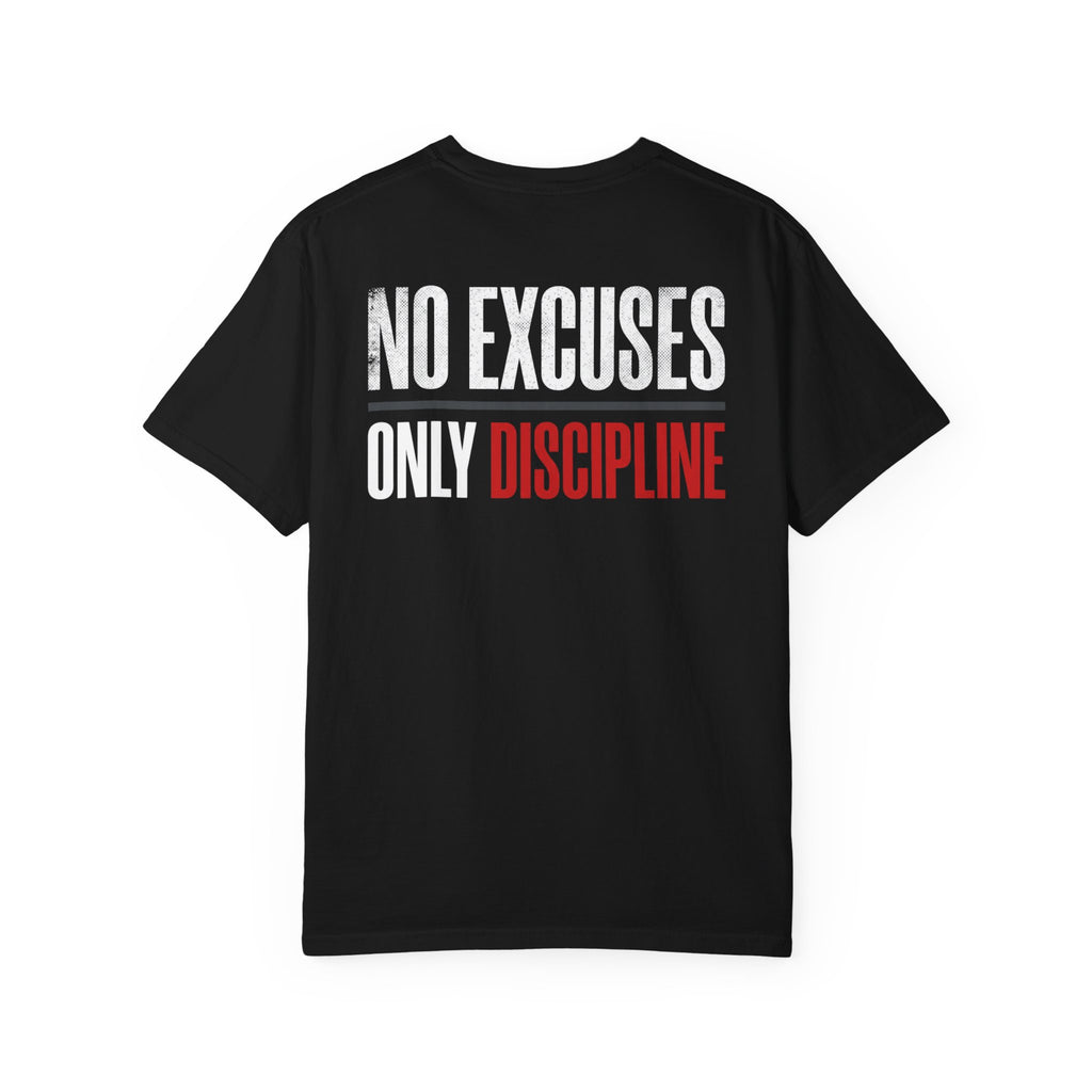 WARRIORALITY Front / No Excuses Only Discipline T-Shirt — Warrior Elite Motivational Tee