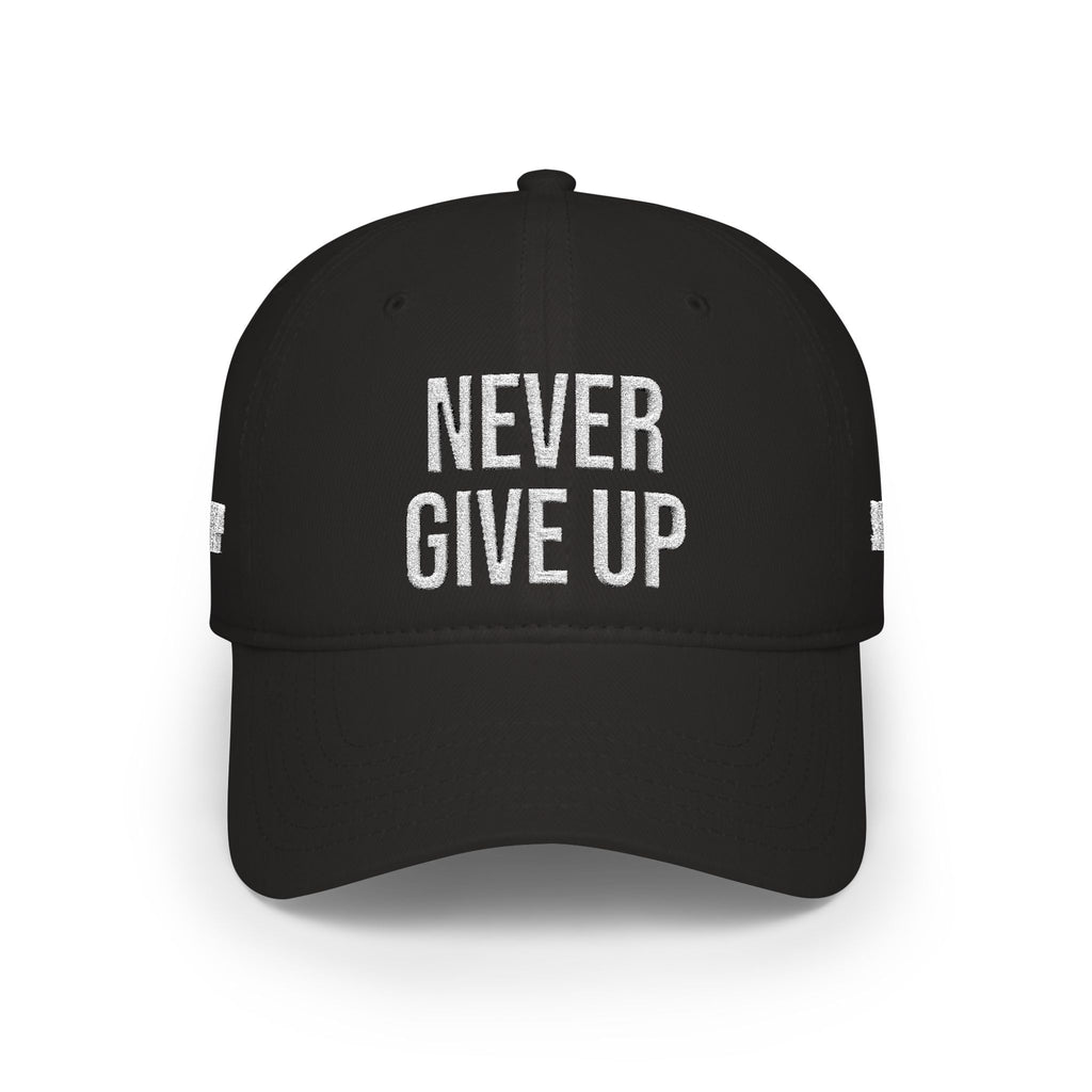 Never Give Up Baseball Cap – Motivational Low Profile Hat for Athletes & Everyday Wear - Embroidered