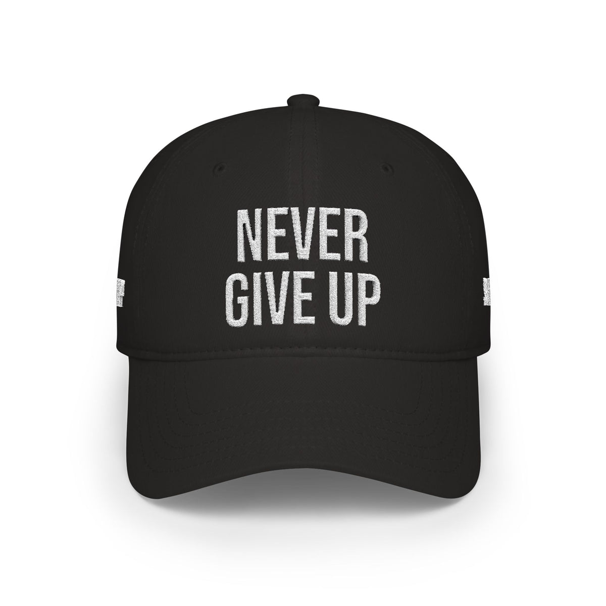 Never Give Up Baseball Cap – Motivational Low Profile Hat for Athletes & Everyday Wear - Embroidered