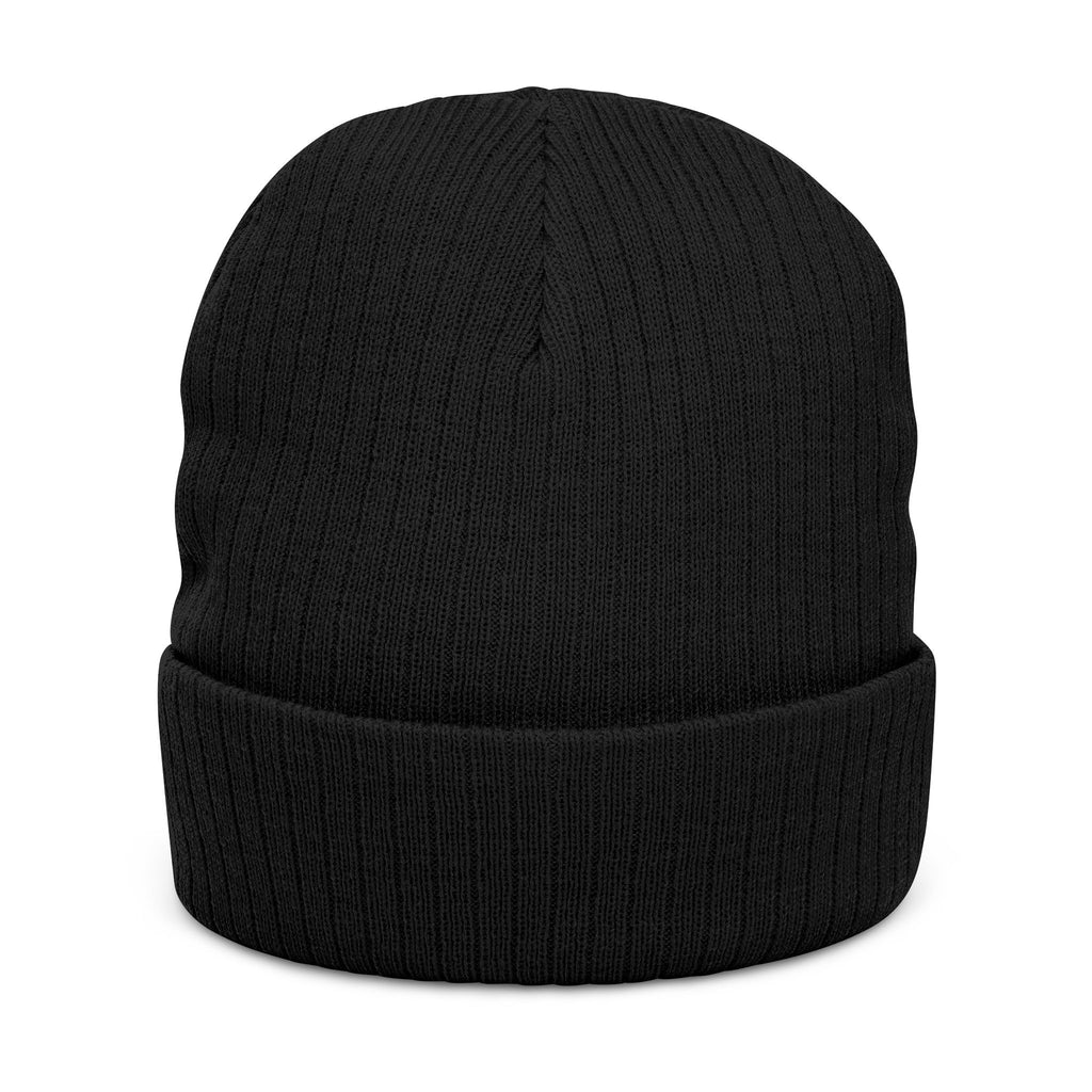 Warriorality Embroidered Ribbed Beanie — Knit Winter Hat for Strength & Fitness Fans