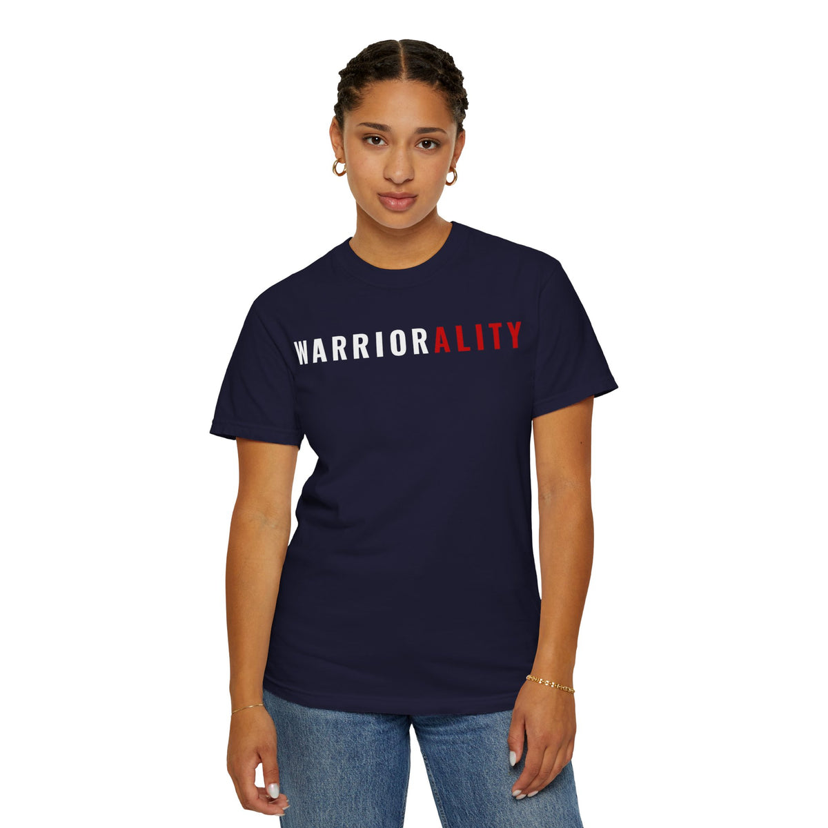 T-Shirt — "WARRIORALITY" Front / "Your Alarm Is A Call To Battle" Back - Motivational Gym Tee