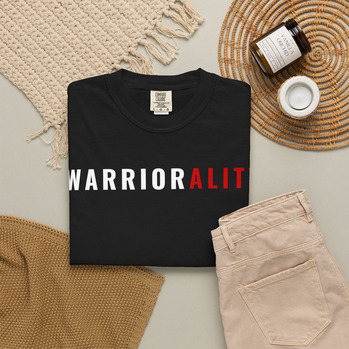T-Shirt — "WARRIORALITY" Front / "Your Alarm Is A Call To Battle" Back - Motivational Gym Tee