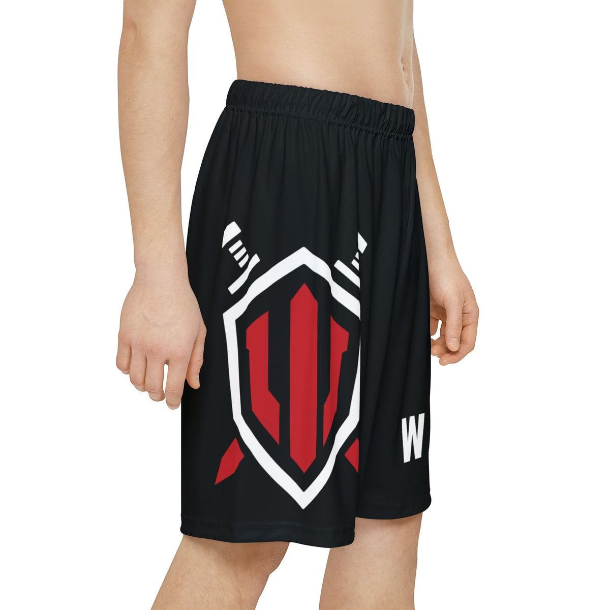 Warriorality Shield Athletic Shorts — Men’s Performance Sports Shorts with 'Warrior' Graphic