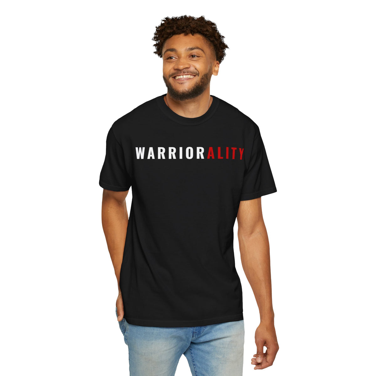 T-Shirt — "WARRIORALITY" Front / "Your Alarm Is A Call To Battle" Back - Motivational Gym Tee