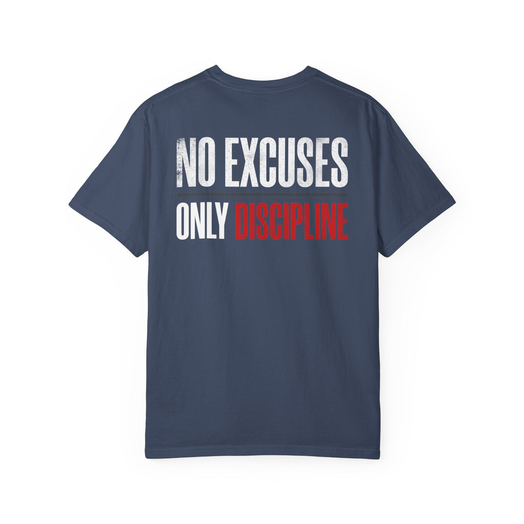 WARRIORALITY Front / No Excuses Only Discipline T-Shirt — Warrior Elite Motivational Tee